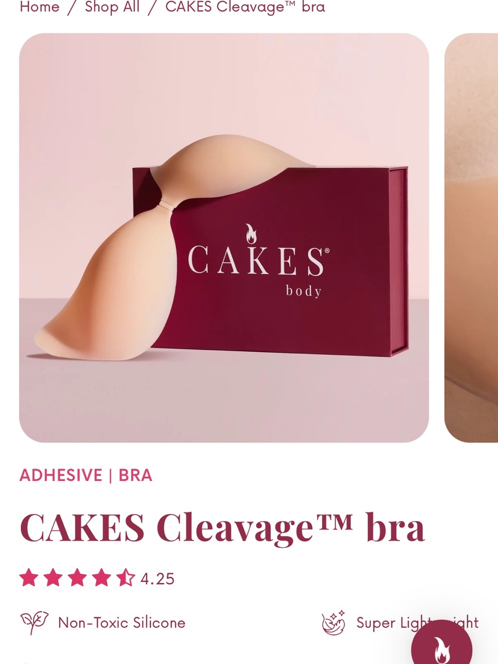 Cleavage Bra - Adhesive - Sensitive Skin - Nude
